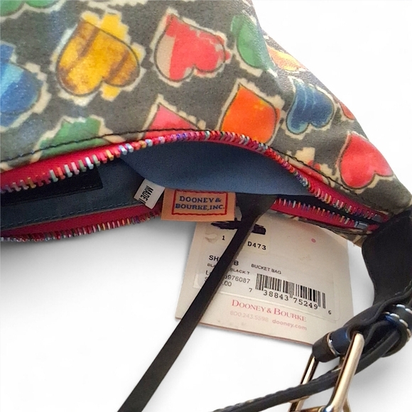 Dooney & Bourke Graffiti Hearts Bucket Bag SH29 BB NWT Y2K Vintage It Bag - Picture 12 of 15